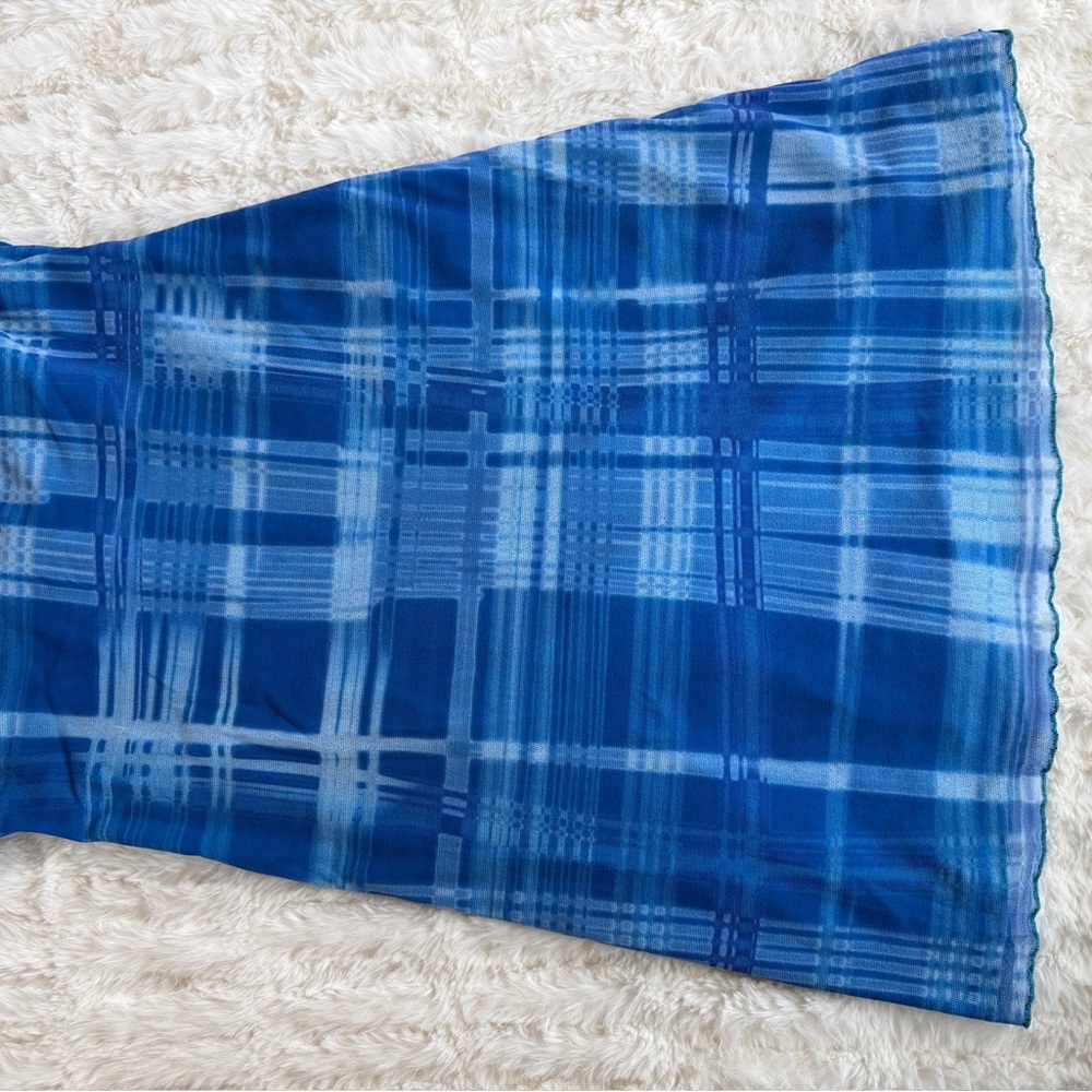 Y2K Cosabella Mesh Plaid Slip Dress - Picture 7 of 17